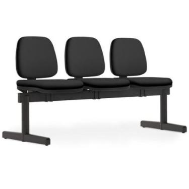 Imagem de Cadeira Longarina 3 Lugares Recepção Sala de Espera Work F02 Crepe Pre