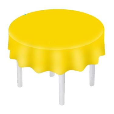 Imagem de Toalha de Mesa de TNT Redonda - 5 uni cor AMARELO 1,35 Diametro