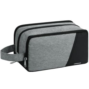 Imagem de Vorspack Bolsa de Higiene Pessoal de Viagem - Bolsa de Higiene Pessoal para Homens Leve Kit Dopp para Artigos de Higiene Pessoal Acessórios Presentes, Cinza, Medium