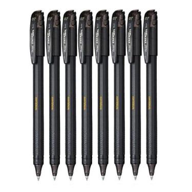 Imagem de Kit 08 Canetas PENTEL Gel Energel Makkuro 0.7mm Ponta Fina (Cores à Es