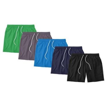 Imagem de Kit 5 Shorts Masculino Liso Básico Bermuda Tactel Água Praia Treino Ac