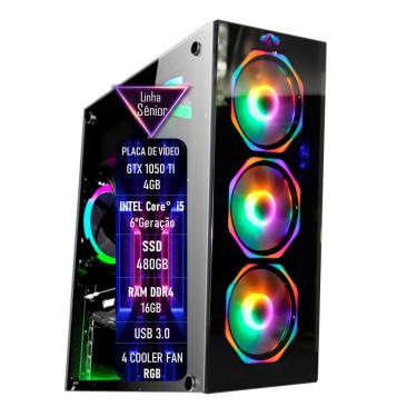 Imagem de Pc Gamer Intel Core° i5 6°Geração ram DDR4 16GB ssd 480GB geforce gtx 1050TI 4GB - advancedtech