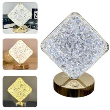 Imagem de Luminária LED 3D Diamante Touch 3 Cores, Regulagem de Intensidade e Ba