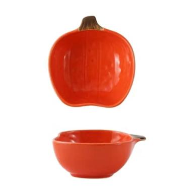 Imagem de Prato de molho de cerâmica de desenho animado, sobremesa de sobremesa prato de lanche doméstico - abóbora laranja