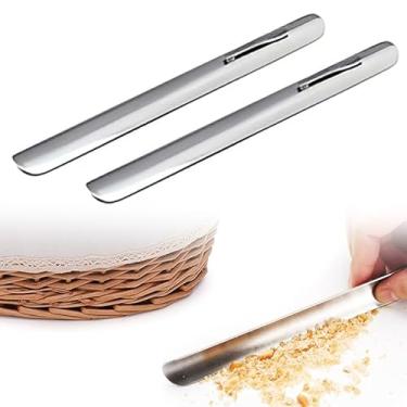 Imagem de 1 pacote de vassoura de migalhas - vassoura de migalhas de mesa de aço inoxidável para servidores - Ferramenta profissional de triturador para toalhas de mesa em restaurantes (prata x 1)