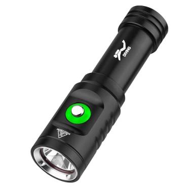 Imagem de DRIONO Lanterna De Mergulho Autônomo – Brilho Genuíno 1000 Lúmens, Ipx8 À Prova D'Água Até 60 M, Alumínio Nível Aviação, Resistente Corrosão, Indicador Inteligente Bateria, Inclui Bateria E Carregad