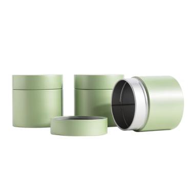 Imagem de Tianhui Pacote Com 3 Latas De Chá Para A Granel, Lata Metal 9 Oz E 15 Oz, Redonda Grãos Café, Recipiente Armazenamento Na Cozinha, Açúcar, Pó Especiarias Matcha (Verde Menta, S_2,95X2,95)