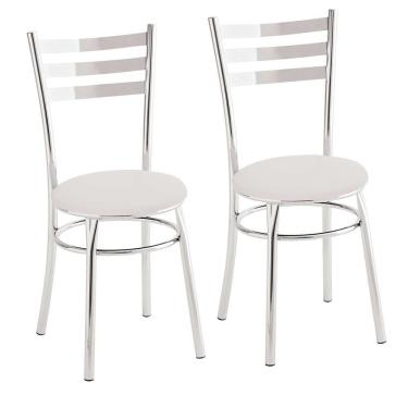 Imagem de Kit Com 2 Cadeiras Unimóvel - Ca4 Cromado/branco