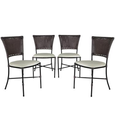 Imagem de Sala De Jantar Cadeiras Gramado Tabaco Em Fibra Sintética