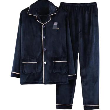 Imagem de Pijama de inverno plus size tamanho de inverno de manga longa grossa pijama quente para mentira de dormir mental de roupas de dormir de pijamas, A-01, xl