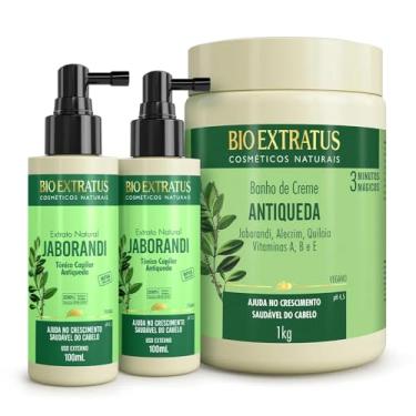 Imagem de Kit Bio Extratus Antiqueda Jaborandi (1Kg) Banho de Creme e 2x Tônico Extrato 100ml