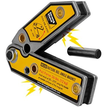 Imagem de Strong Hand Tools Esquadro Magnético de Ângulo Ajustável, Ângulo 30°-270°, Ímãs Internos/Externos, Pino de Ajuste de Ângulo, Força de Tração Magnética 26 Libras, Esquadro de Soldagem, "4,7", Mla450,