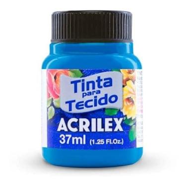 Imagem de Tinta Fluorescente Azul Para Tecido - 37ml - Acrilex Fixação a Frio e Alta Cobertura Recomendado Para Tecidos De Algodão Sem Goma É Ideal Para Customização De Roupas, Decoração E Outras Aplicações Artísticas