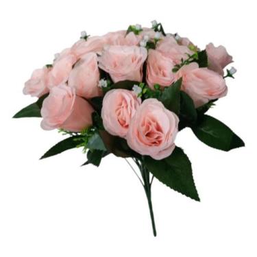 Imagem de Buquê Com 24 Rosas Artificiais Grande 40cm Flores Arranjo - Mega Varie