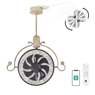 Imagem de Orison Ventilador De Teto Para Garagem Interna/Externa, Com Cabo Plug-In 6 Velocidades Controle Remoto E Aplicativo, Rotação Vertical Manual, Gancho Pendurar Em Gazebo, Pátio