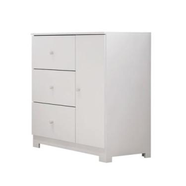Imagem de Cômoda Infantil Ceci 91cm 100% MDF Branco Brilho - sallar home