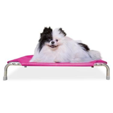 Imagem de Cama Suspensa Pet Rosa Para Cachorros e Gatos Pequeno Porte 60x40x12cm Higiênica Ortopédica Lavável Resistente Mec G Pet