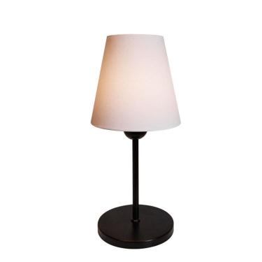 Imagem de Abajur de Mesa Md-2005 Base Aluminio Preto Cúpula em Tecido Cone Branco - Bivolt