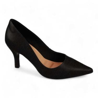 Imagem de Sapato Scarpin Salto Bebecê Feminino 7016-180 - BEBECE, Preto, 37