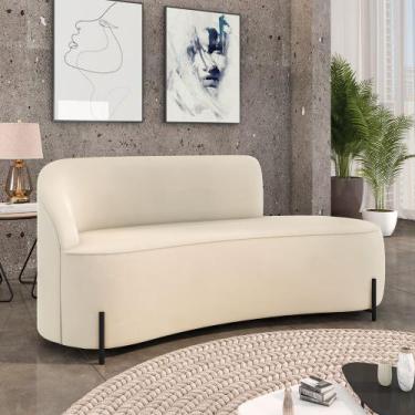 Imagem de Sofá 3 Lugares Orgânico 180cm Pé Ferro Preto Morgan Veludo D03 - D'Ros