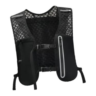 Imagem de oshhni Colete de hidratação para corrida, mochila para corredor, colete de hidratação leve e portátil, mochila para corrida, ciclismo, Preto
