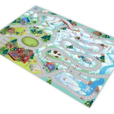 Imagem de Tapete Pista Para Carrinhos Cidade Inverno 140X100Cm - Plimshop