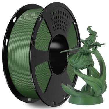 Imagem de GIANTARM Filamento PLA, filamento de impressora 3D fosco verde-oliva 1,75 mm, carretel PLA fosco de 1 kg (1 kg), precisão dimensional +/- 0,02 mm, filamento 3D para laboratório de bambu