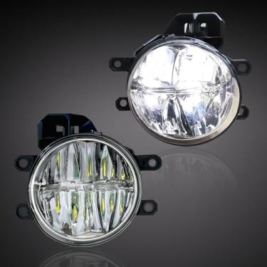 Imagem de Faróis de neblina de LED compatíveis com 2014-2018 4Runner/Highlander/Kluger 2016-2018 RAV4 2016-2021Tacoma 2014-2021 Tundra 2014-2016 Corolla lâmpadas dianteiras, 1 par de faróis de neblina