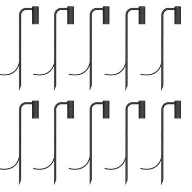 Imagem de Kit 10 Espetos Luminária Chão Balizador De Jardim Preto 50Cm - Single 