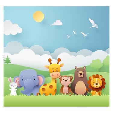 Imagem de Papel de Parede Adesivo Infantil Safari Floresta Bebe Quarto - 535pcp 