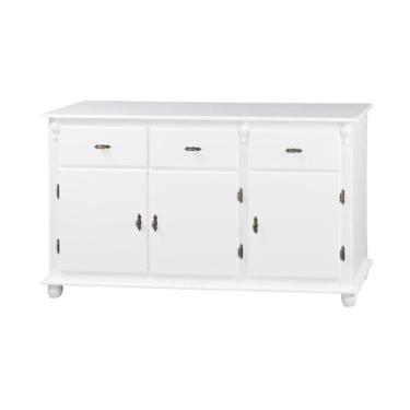 Imagem de Balcão Colonial Cor Cera em Madeira Bruta para Cozinha com Pés Tornead