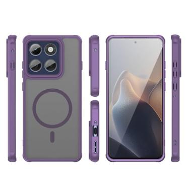 Imagem de Capa compatível com Motorola Edge 2025, compatível com MagSafe, anti-queda, compatível com Motorola Edge 60s Pro / 60 Pro XT2507-1 capa protetora para celular roxa