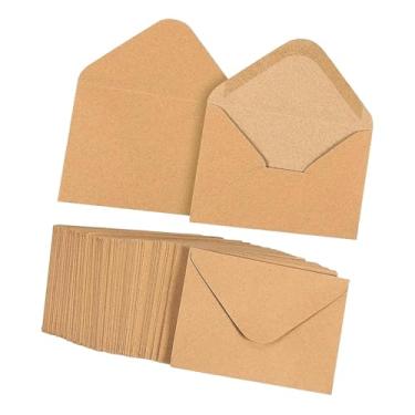 Imagem de Generic 100 peças mini envelopes porta-cartões em branco pequenos envelopes retrô marrons para cartões de visita para convites notas de agradecimento fotos, 15.8 Cm X 10.8 Cm