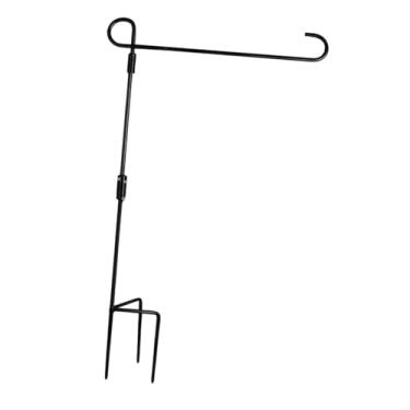 Imagem de ShengQuanHao Suporte para bandeira de jardim com base de 3 pontas, resistente às intempéries para quintal externo, suporte para bandeira para feriados, outono,