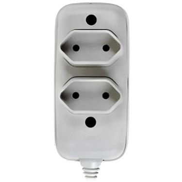 Imagem de Tomada Em Barra Dupla 2P 10A 250V Cinza - 1632 - ILUMI