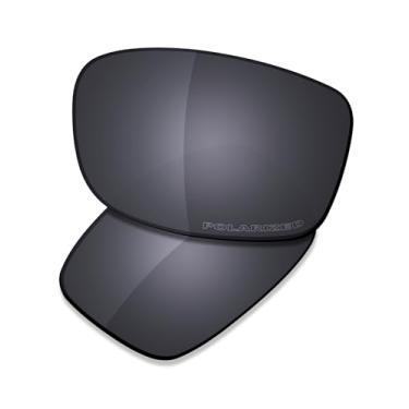 Imagem de SAUCER Lentes de reposição premium e protetores de nariz para óculos de sol Oakley Si Ballistic Shocktube OO9329 High Defense - Escudo preto polarizado