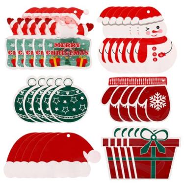 Imagem de Yowget 30 peças de sacos de Natal, lindos bonecos de neve em forma de ziplock de doces, sacos de plástico para biscoitos para festas de Natal, festas, presentes, suprimentos de decoração