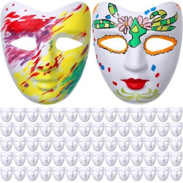Imagem de Sumind, 50 peças, máscara de papel branco, pintável DIY, 15x25 cm