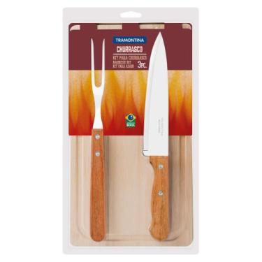 Imagem de Kit para Churrasco Tramontina com Lâminas em Aço Inox e Cabos em Madei