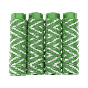 Imagem de Partuto 4 peças de pinos de bicicleta antiderrapantes de liga de alumínio com textura de onda de 100 mm de comprimento para bancos traseiros de bicicleta suportes de pedais de ciclismo eixos de 9,5 cm