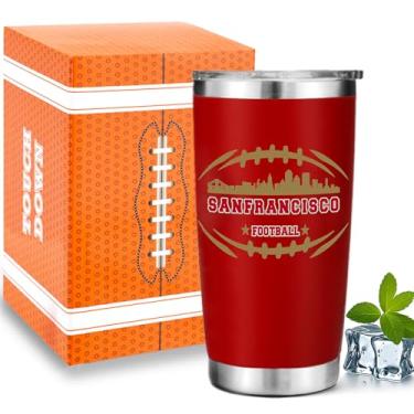 Imagem de Fã de futebol 597 g copo de café isolado com tampa San Francisco temático merch shop masculino feminino material esportivo vestuário 49er equipe decoração acessórios mercadoria marido namorado pai