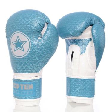 Imagem de Luva de Boxe e Muay Thai SUPERIOR - Top Ten, Azul claro, 14OZ