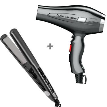 Imagem de Kit Prancha de Cabelo Profissional Lizze Extreme+Secador de Cabelo Pro