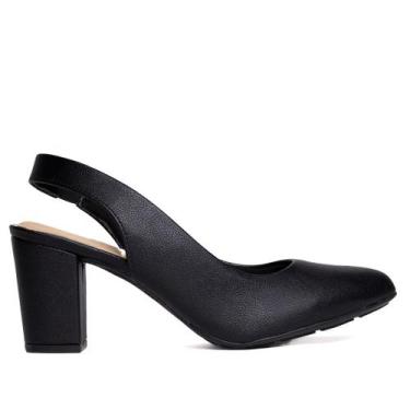 Imagem de Sapato Feminino Modare Slingback Salto Bloco Preto, Preto, 35