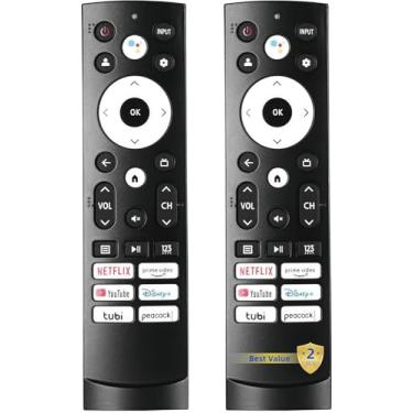 Imagem de 2 pacotes de controle remoto de substituição compatível com Hisense Google 4K UHD Series Smart TV 65U8H 75U8H 50U6H 55U6H 65U6H 75U6H 43A6H 50A6H 55A6H 55U6K 65U7K 55U8K