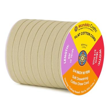 Imagem de Mandala Crafts Cordão De Substituição Plano Bege, 3/4" 10 Jardas, Moletom Com Capuz Algodão Macio,