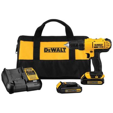 Imagem de Kit de Furadeira Elétrica sem Fio 20V 1500 RPM, 300W, DEWALT DCD771C2, Amarelo