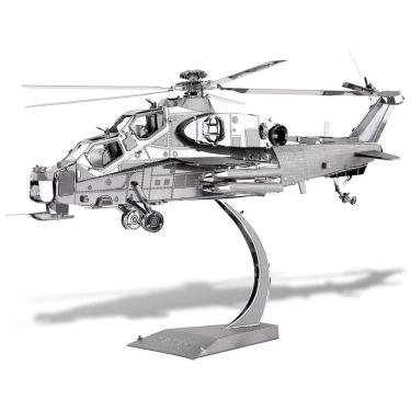 Imagem de Piececool Quebra Cabeças 3D Helicóptero Militar com Led para Crianças e Adultos, 122 Peças