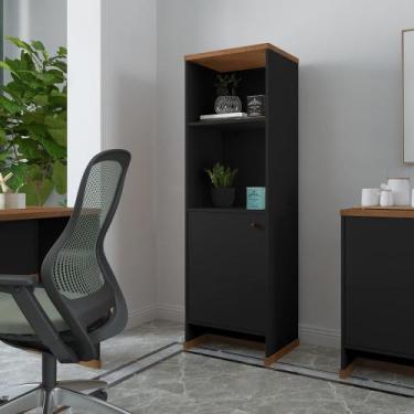 Imagem de Armário Livreiro Multiuso Para Escritório Berlin Com Prateleiras E Uma