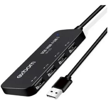 Imagem de Mini Hub Usb 2.0 4 Portas Slim 480mbps UH-25X Preto